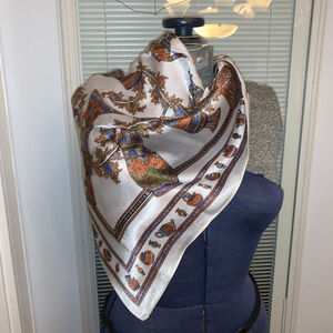 Women's Unbranded Scarf One Size White Orange Patterned